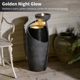 Sunlinua Elegant Outdoor Water Fountain 81Cm Jar With Led Lights And Durable Pump For Garden And Home Décor - thumbnail 4