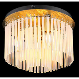 Luminosa Lighting Luminosa Gorley Ceiling Light Gold Colours Matt Opal Glass Shade 5X E14 - thumbnail 3