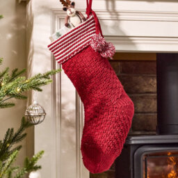 Dibor Red Chunky Knit Pom Pom Xmas Gift Decoration Christmas Stocking For Kids