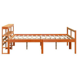 Berkfield Bed Frame With Headboard Without Mattress Wax Brown 120X190 Cm Small Double - thumbnail 5