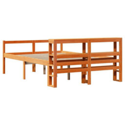 Berkfield Bed Frame With Headboard Without Mattress Wax Brown 120X190 Cm Small Double - thumbnail 6