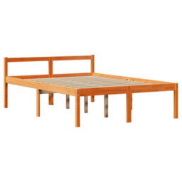 Berkfield Bed Frame With Headboard Without Mattress Wax Brown 120X190 Cm Small Double - thumbnail 7