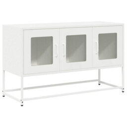 Berkfield Elegant Tv Cabinet White 100.5X39X60.5 Cm Cold-Rolled Steel - thumbnail 1