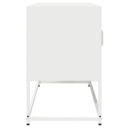 Berkfield Elegant Tv Cabinet White 100.5X39X60.5 Cm Cold-Rolled Steel - thumbnail 6