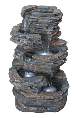 Outdoor Living UK Hereford Slate Falls Rock Effect Water Feature Without Cover