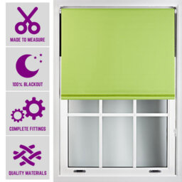 Furnished Blackout Blind With Diamante Braiding Free Cut Service - Lime Green (W)60Cm X (L)210Cm