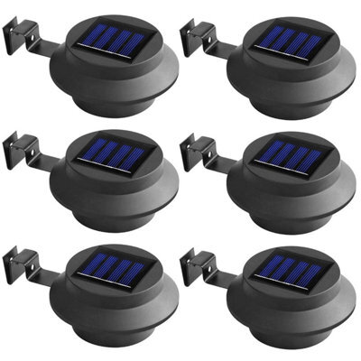 Taylor & Brown 6 X Solar Led Fence Gutter Lights, Super Bright, Weather-Resistant, No Wiring, Home & Garden Décor (Black) - image 1
