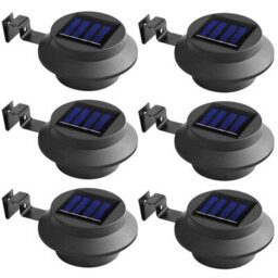 Taylor & Brown 6 X Solar Led Fence Gutter Lights, Super Bright, Weather-Resistant, No Wiring, Home & Garden Décor (Black)