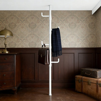 Adjustable Clothes Rod 1.1-3.1M White No-Drill - image 1