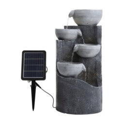 Breeins Solar Powered Cascading Rockery Garden Water Feature  Garden Layered Led Fountain Outdoor Ornament Statue Fountain  H 62Cm - thumbnail 4