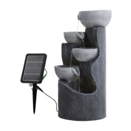 Breeins Solar Powered Cascading Rockery Garden Water Feature  Garden Layered Led Fountain Outdoor Ornament Statue Fountain  H 62Cm - thumbnail 3