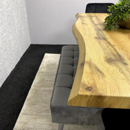 Kosy Koala Dining Table Set With 2 Black Chairs And 2 Grey Benches Kitchen Dining Room Furniture - thumbnail 3
