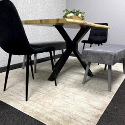 Kosy Koala Dining Table Set With 2 Black Chairs And 2 Grey Benches Kitchen Dining Room Furniture - thumbnail 6