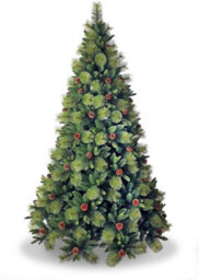 Shatchi 8Ft Californian Boulder Bushy Look Luxurious Forest Green Artificial Christmas Tree - thumbnail 1
