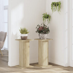Walplus Plant Stands 2 Pcs Sonoma Oak 30X30X60 Cm Engineered Wood - thumbnail 3