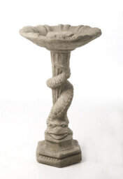 Serpent Design Stone Garden Birdbath - thumbnail 4