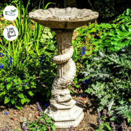 Serpent Design Stone Garden Birdbath - thumbnail 3
