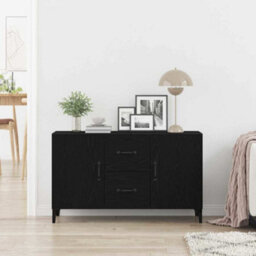 Berkfield Black Oak Sideboard - 100 X 36 X 60 Cm - Made Of Engineered Wood - thumbnail 4