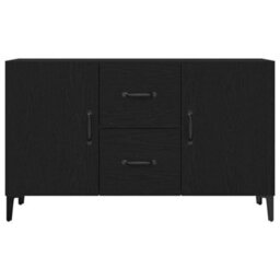 Berkfield Black Oak Sideboard - 100 X 36 X 60 Cm - Made Of Engineered Wood - thumbnail 7