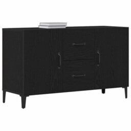 Berkfield Black Oak Sideboard - 100 X 36 X 60 Cm - Made Of Engineered Wood - thumbnail 3