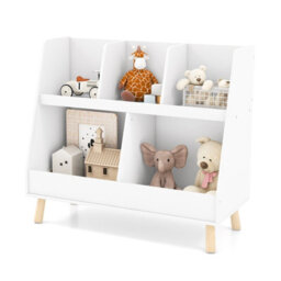 Costway 5-Cube Kids Bookshelf And Toy Organizer Wooden Storage Bookcase W/ Wood Legs - thumbnail 1