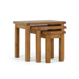 Zelah Oak Nest Of Tables - Set Of 3 By Roseland Furniture - thumbnail 1