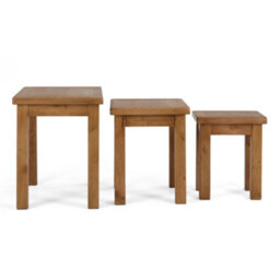 Zelah Oak Nest Of Tables - Set Of 3 By Roseland Furniture - thumbnail 5