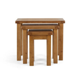Zelah Oak Nest Of Tables - Set Of 3 By Roseland Furniture - thumbnail 4