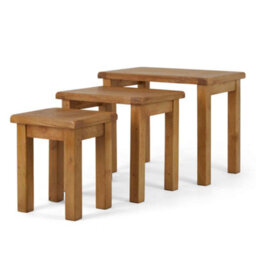 Zelah Oak Nest Of Tables - Set Of 3 By Roseland Furniture - thumbnail 7