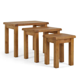 Zelah Oak Nest Of Tables - Set Of 3 By Roseland Furniture - thumbnail 6