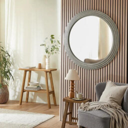 The Online Mirror Shop Delphi Round Shape Mirror With Stoneeffect Of Diameter 100 Cm - thumbnail 3