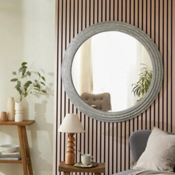 The Online Mirror Shop Delphi Round Shape Mirror With Stoneeffect Of Diameter 100 Cm - thumbnail 4
