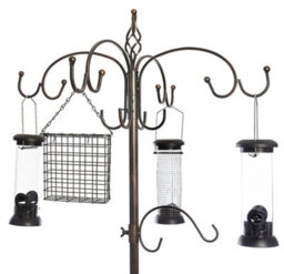 Ruddings Wood Metal Wild Bird Feeding Station Complete With 4 Bird Feeders Bronze Effect Finish - thumbnail 2