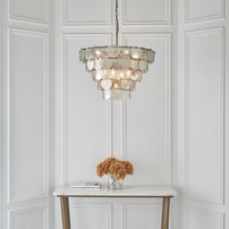 Luminosa Lighting Luminosa Trapani 9 Light Ceiling Pendant Antique Silver Paint & Mercury Glass - thumbnail 4