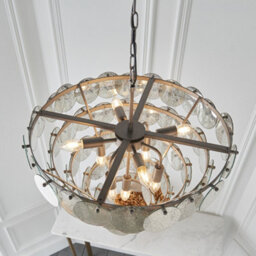 Luminosa Lighting Luminosa Trapani 9 Light Ceiling Pendant Antique Silver Paint & Mercury Glass - thumbnail 5