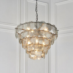 Luminosa Lighting Luminosa Trapani 9 Light Ceiling Pendant Antique Silver Paint & Mercury Glass - thumbnail 3
