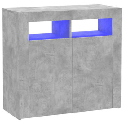 Vidaxl Sideboard With Led Lights Concrete Grey 80X35X75 Cm - image 1