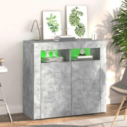 Vidaxl Sideboard With Led Lights Concrete Grey 80X35X75 Cm - thumbnail 4
