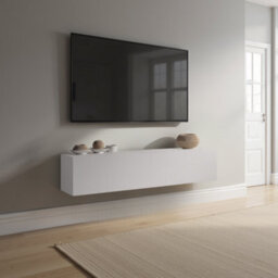 FurniComp LTD Furnicomp Combo 138Cm Floating Wall Hung Tv Unit - Light Chalk Grey Com-62-05 - thumbnail 1