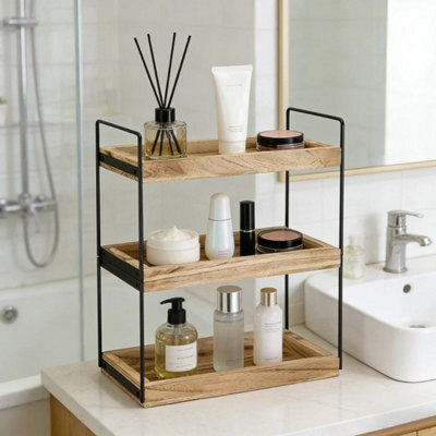 Bathroom Shelf 3-Tier Dual Purpose Kitchen Caddy Organiser Storage Rack - image 1