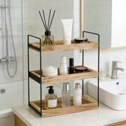 Bathroom Shelf 3-Tier Dual Purpose Kitchen Caddy Organiser Storage Rack - thumbnail 1
