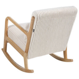 Beliani Rocking Chair Sorsele Corduroy White - thumbnail 6