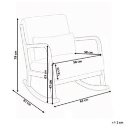 Beliani Rocking Chair Sorsele Corduroy White - thumbnail 3