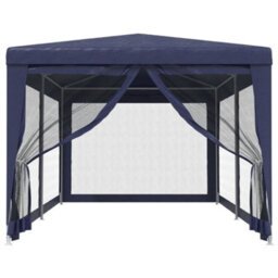 Walplus Party Tent Garden Gazebo Canopy With 6 Mesh Sidewalls Blue 3X6 M Hdpe - thumbnail 3