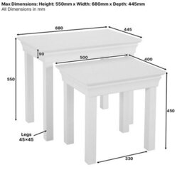 The Furniture Market Wilmslow White Painted Nest Of 2 Tables - thumbnail 7