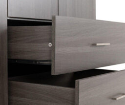 Seconique Lisbon 4 Door Mirrored Wardrobe In Black Wood Grain Finish - thumbnail 6