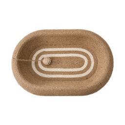 Living And Home 2 In 1 Oval Sisal Cat Scratcher And Bed With Toy Ball And Non-Slip Base, 60Cm W X 40Cm D X 12Cm H - thumbnail 5