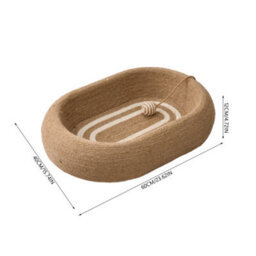 Living And Home 2 In 1 Oval Sisal Cat Scratcher And Bed With Toy Ball And Non-Slip Base, 60Cm W X 40Cm D X 12Cm H - thumbnail 7
