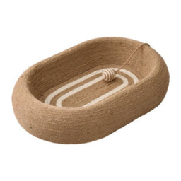 Living And Home 2 In 1 Oval Sisal Cat Scratcher And Bed With Toy Ball And Non-Slip Base, 60Cm W X 40Cm D X 12Cm H - thumbnail 4