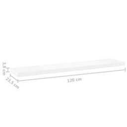 Berkfield Floating Wall Shelf Oak And White 120X23.5X3.8 Cm Mdf - thumbnail 7